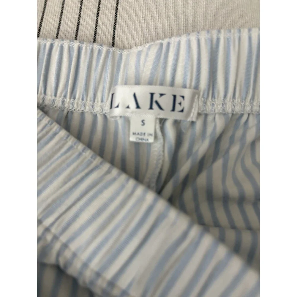 LAKE Women's Pima Cotton Pajama Pants Striped Pattern Blue Size SMALL - Picture 3 of 3